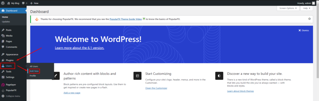 Manage WordPress User