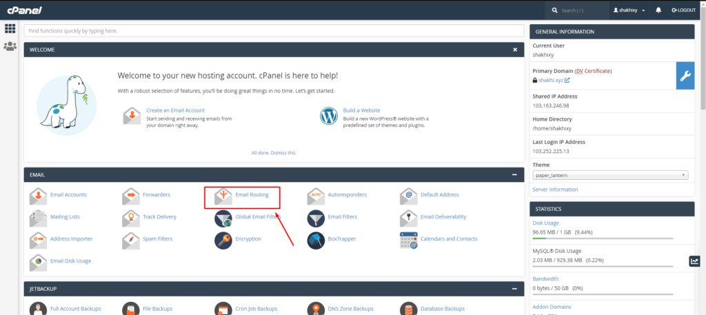 Configure Email Routing in cPanel