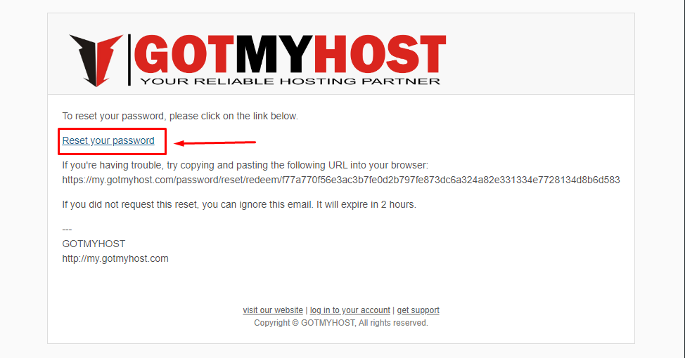 How to Reset Client Area Password | | Gotmyhost