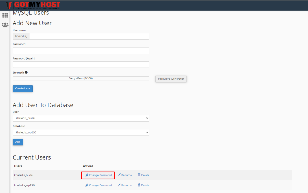 How to Manage MySQL Database from cPanel | | Gotmyhost