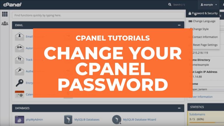 How to change the cPanel password