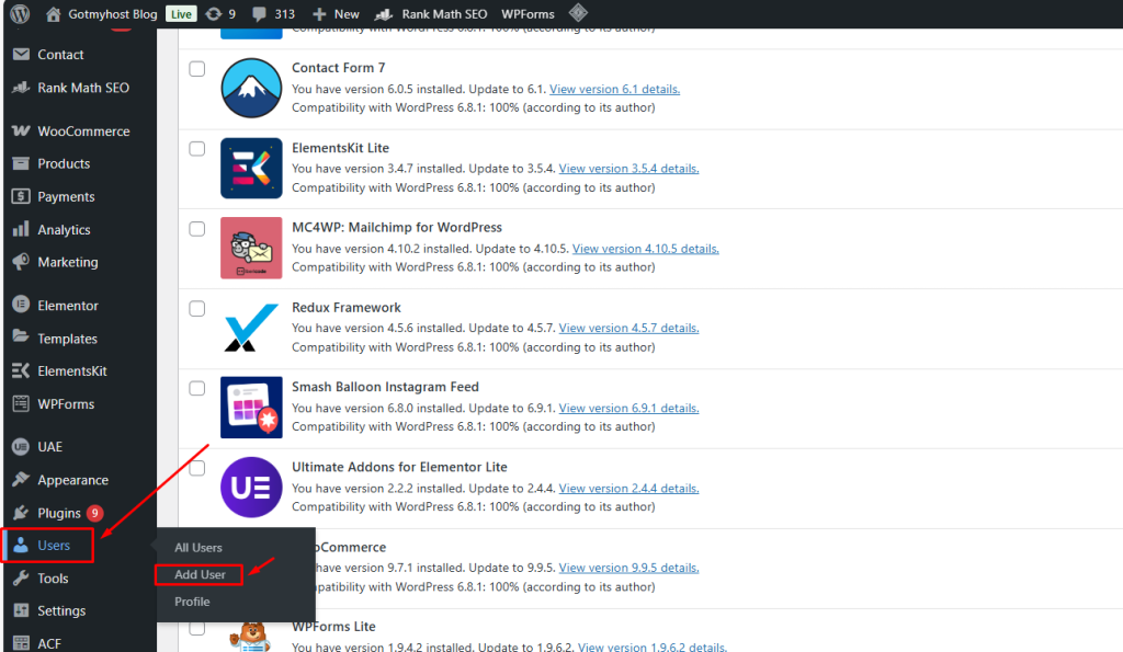 How to Manage WordPress User | | Gotmyhost