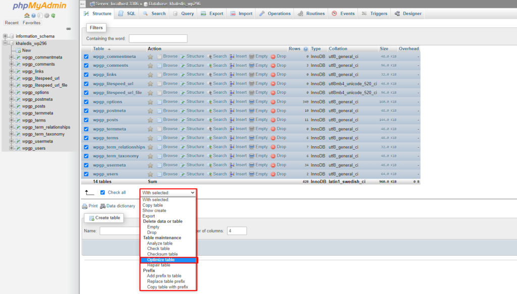 How to Optimize Database via phpMyAdmin in cPanel | | Gotmyhost