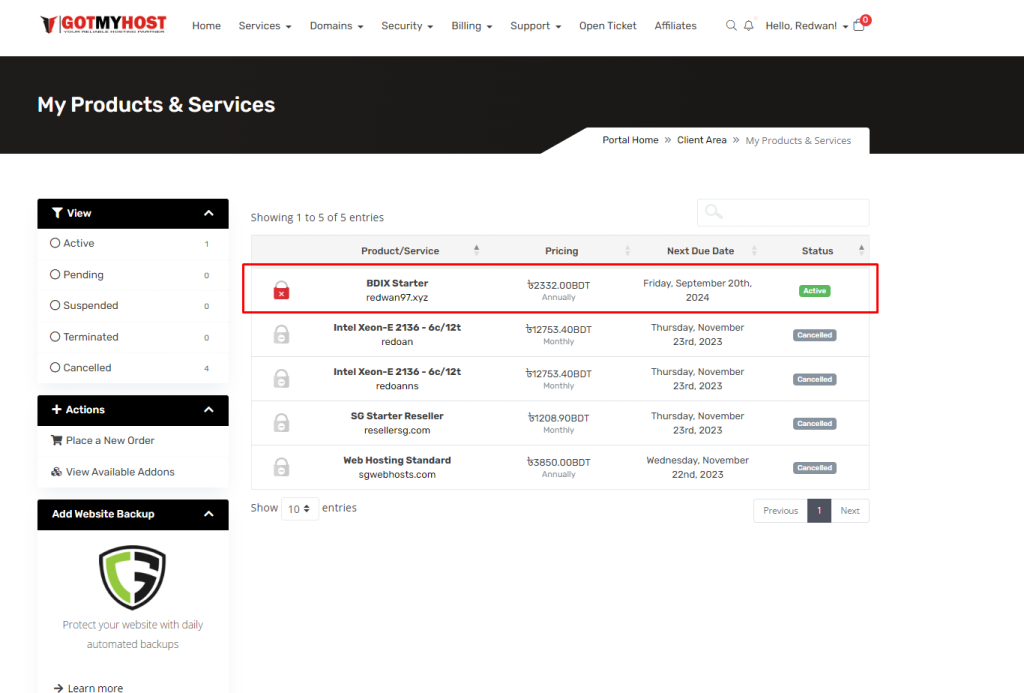 How to upgrade Hosting package | | Gotmyhost