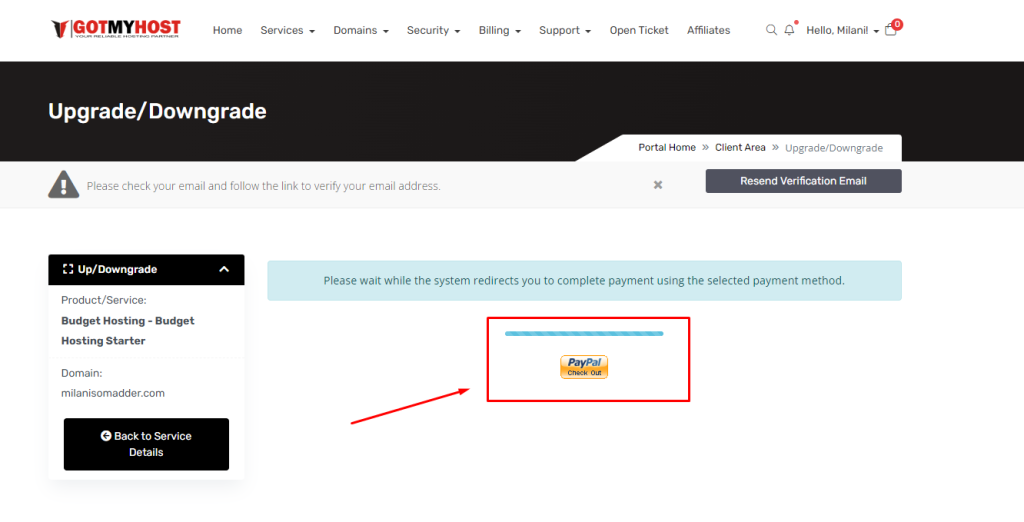 How to upgrade Hosting package | | Gotmyhost