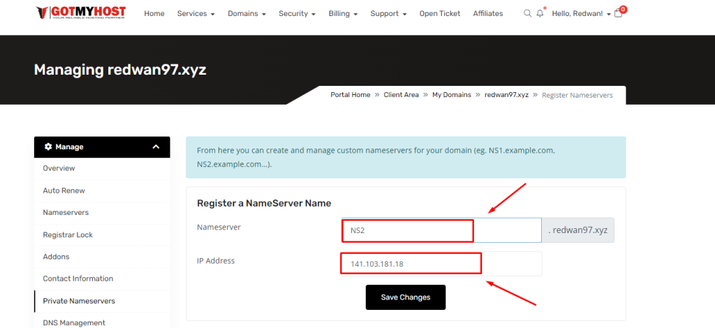 How to create & setup private Nameservers | | Gotmyhost