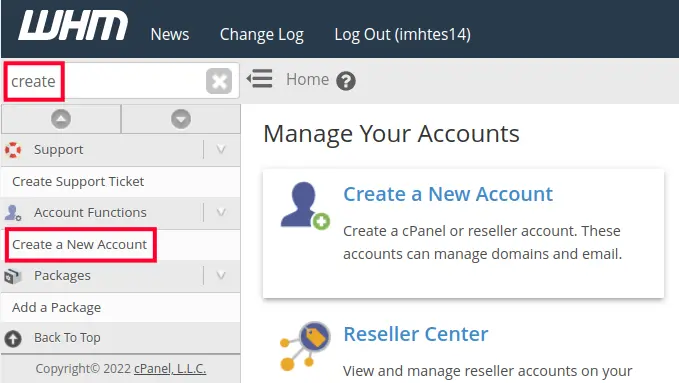 How to create a cPanel Account in WHM | | Gotmyhost