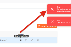 NodeJS Selector not Working with an Error "Can't acquire lock for app" | | Gotmyhost