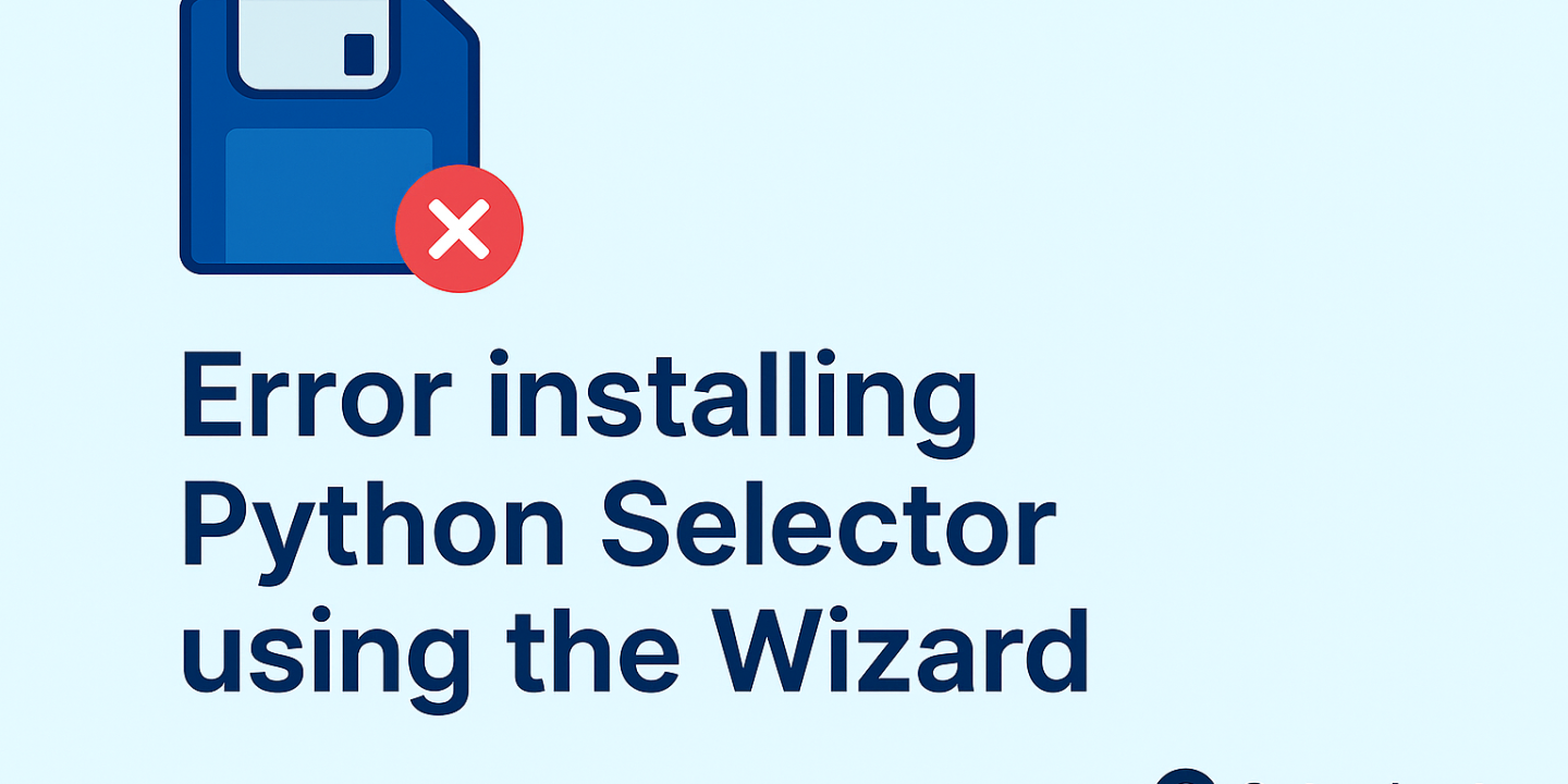 Error installing Python Selector using the Wizard. | | Gotmyhost