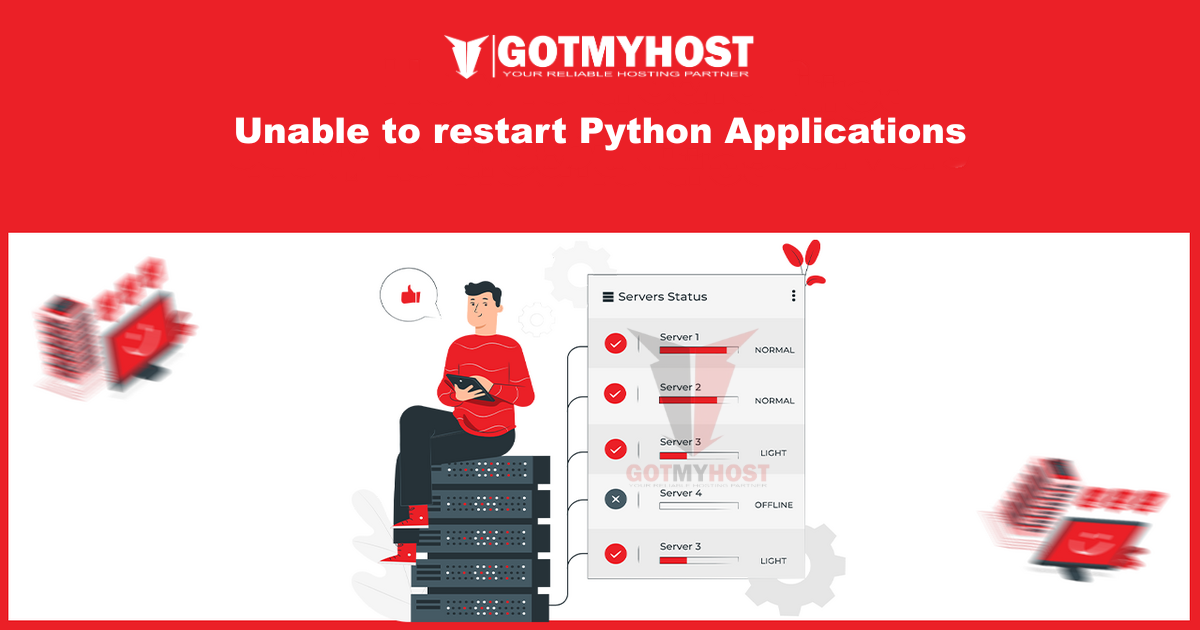 Unable to restart Python applications | | Gotmyhost
