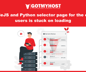NodeJS and Python selector page for end users is stuck on loading | | Gotmyhost