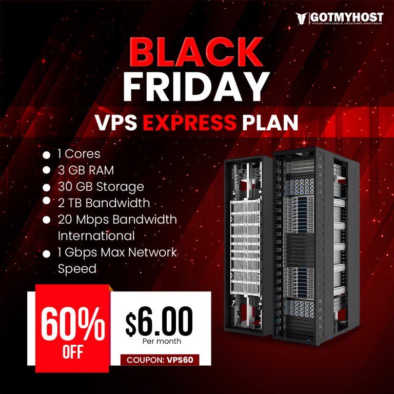 Black Friday Special USA, SG, BDIX VPS Hosting এ পাচ্ছেন ৬০% ডিসকাউন্ট !!