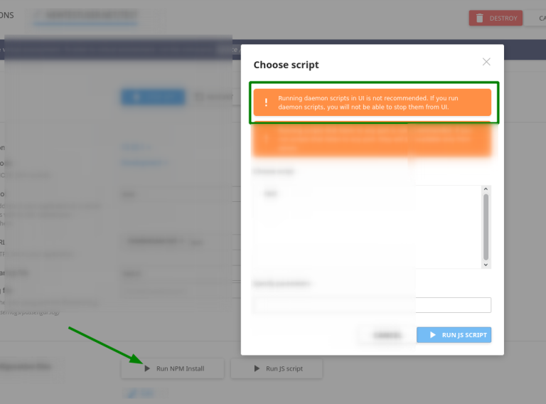 NodeJS Selector not Working with an Error "Can't acquire lock for app" | | Gotmyhost