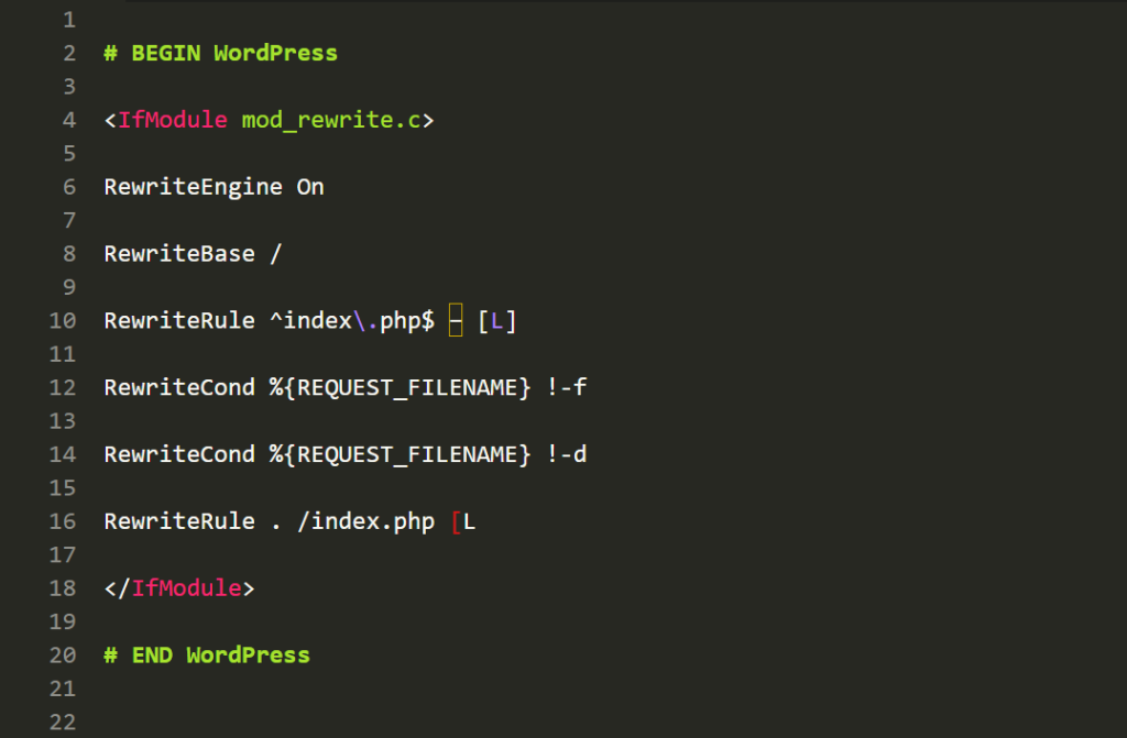 Default .htaccess file

