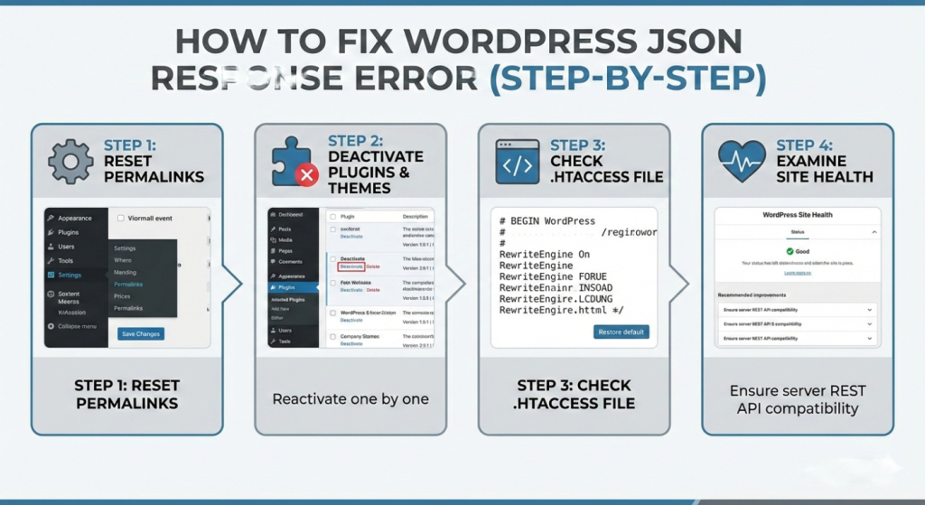 How to Fix WordPress JSON Response Error (Step-by-Step) | Gotmyhost How to fix JSON response error