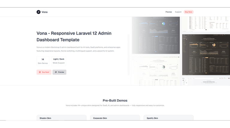 10+ Best Laravel Templates (Admin + Website) Every Developer Needs in 2026